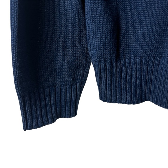 Yemak Crewneck Sweater Blue Heart Cable Knit Women’s Medium - Picture 5 of 6